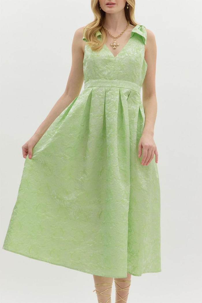 Sleeveless Pleated Floral Pocket Dress