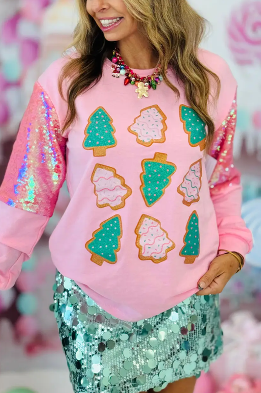 Christmas Tree Cookie Sequin Sweatshirt