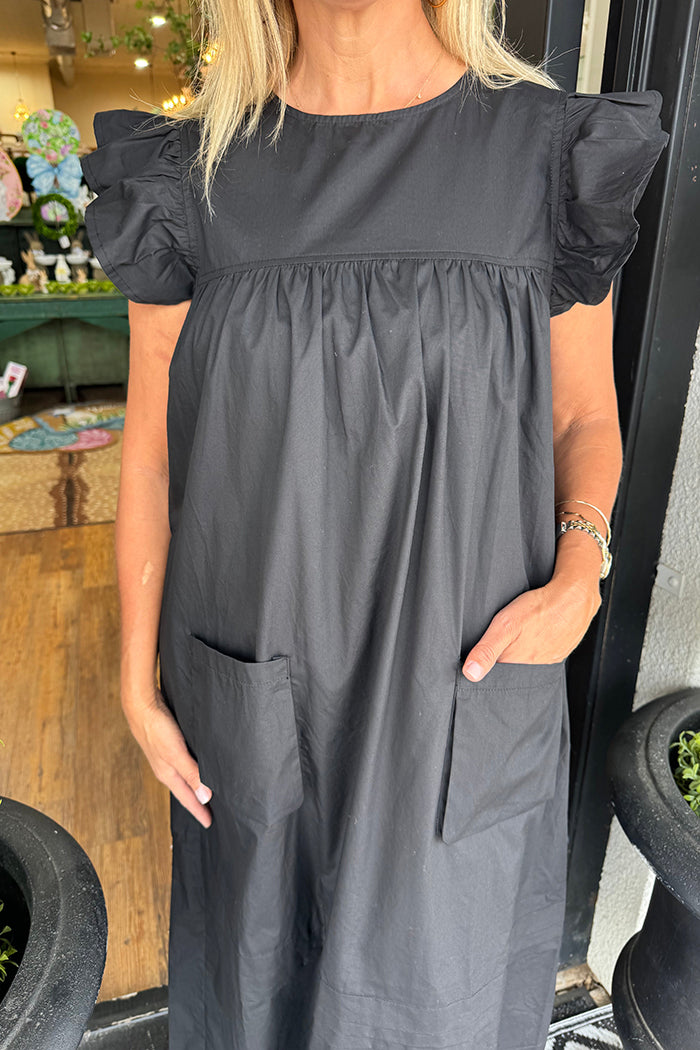 Flutter Sleeve Pocket Dress