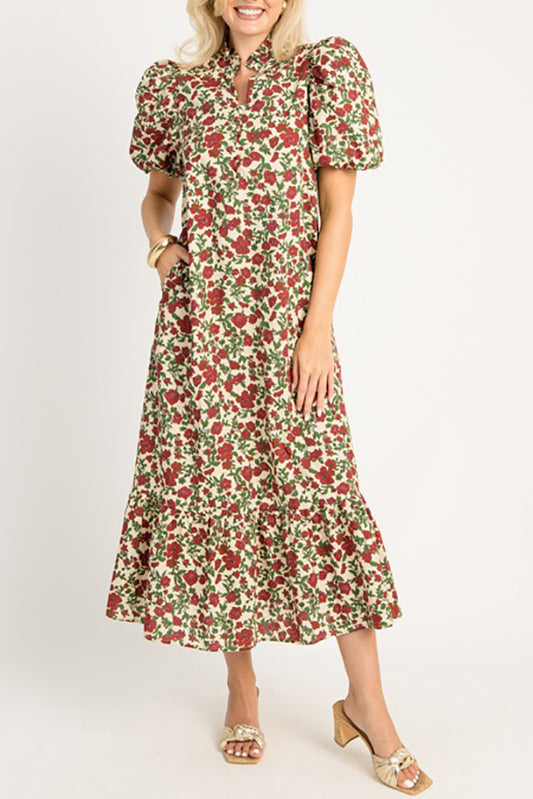 Floral Ruffles Maxi Dress