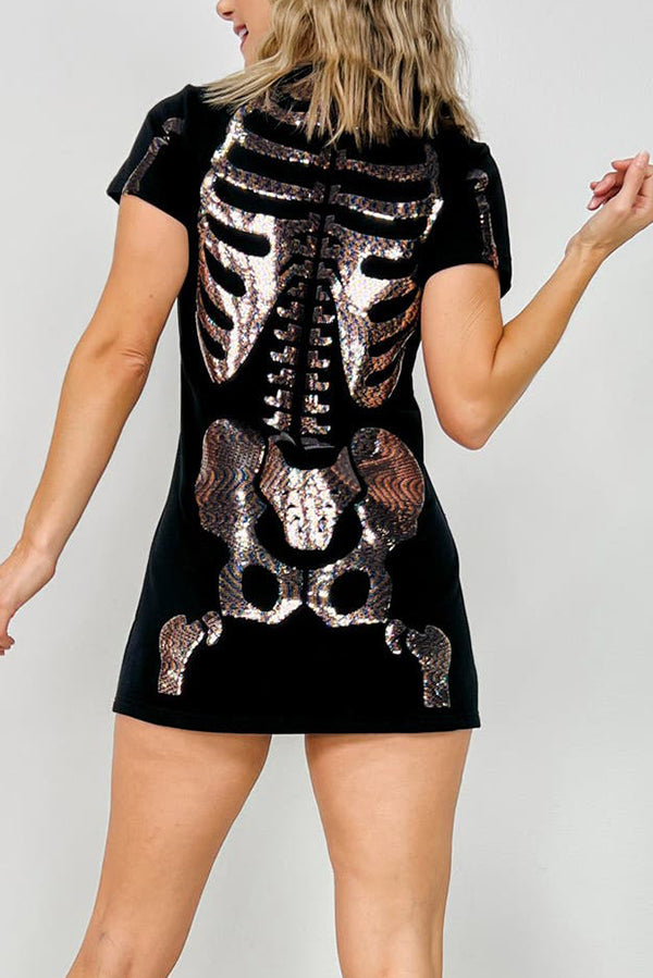 Skeleton Body Tee Dress