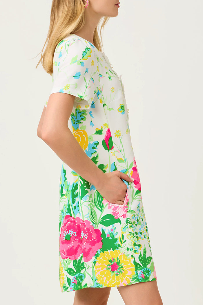 Short Sleeve Pocket Floral Dress