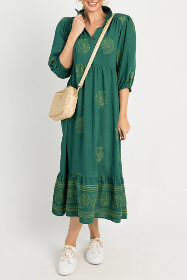 Casual Fallen Leaves Dress