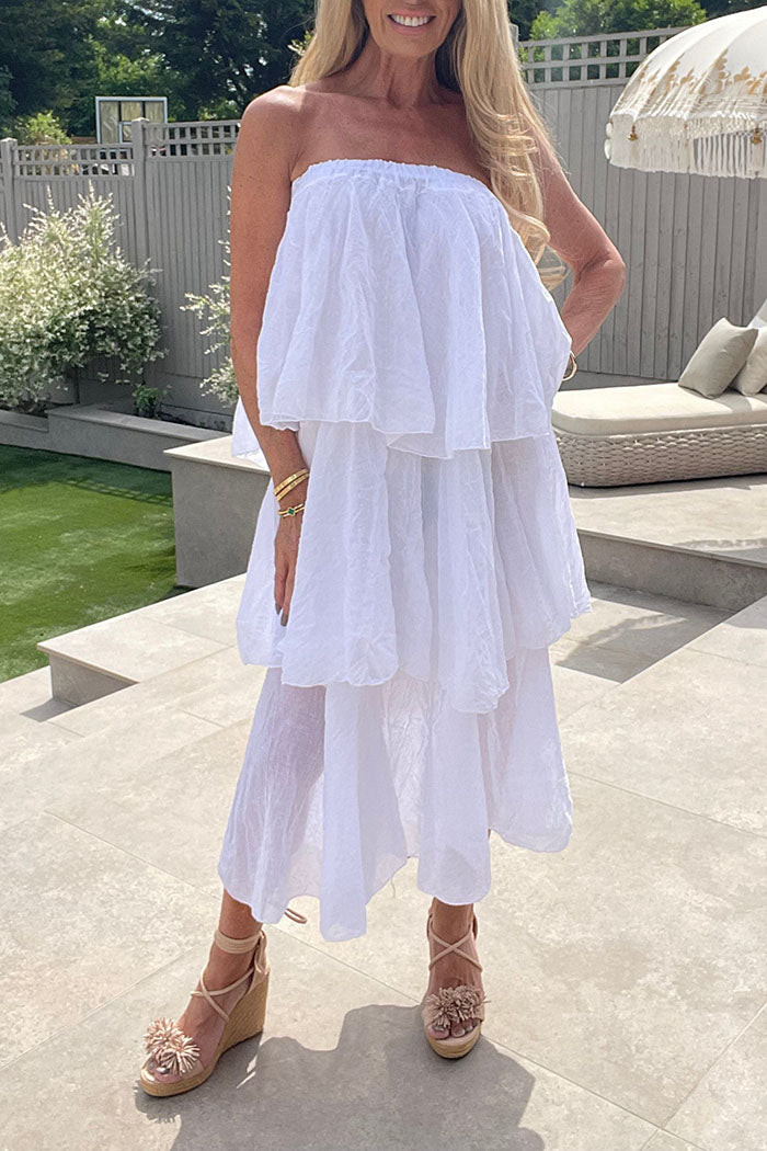 Solid Elastic Waist Maxi Skirt