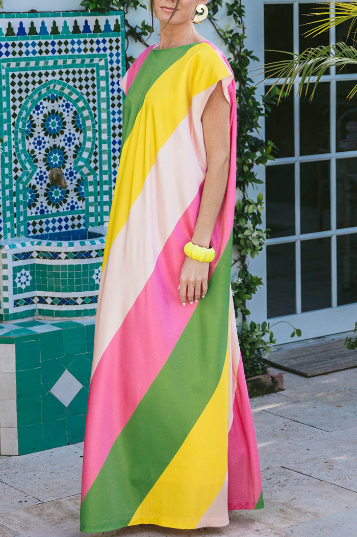 Stripe Caftan Maxi Dress