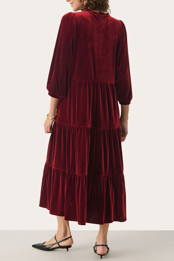 V-Neck Velvet Madi Dress