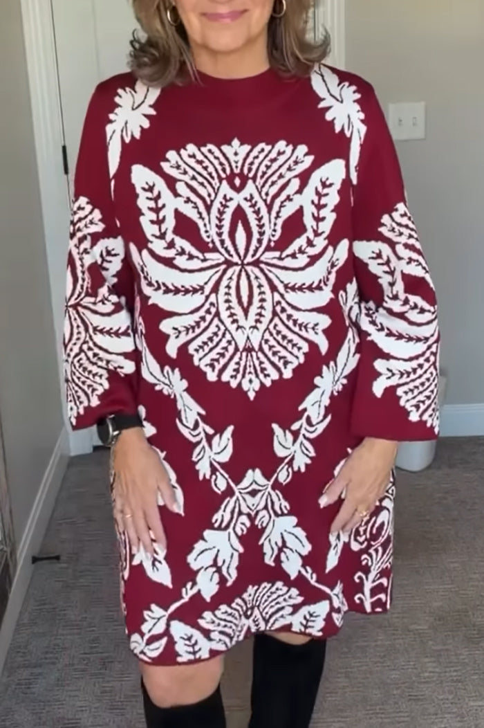 Floral Knit Shift Dress