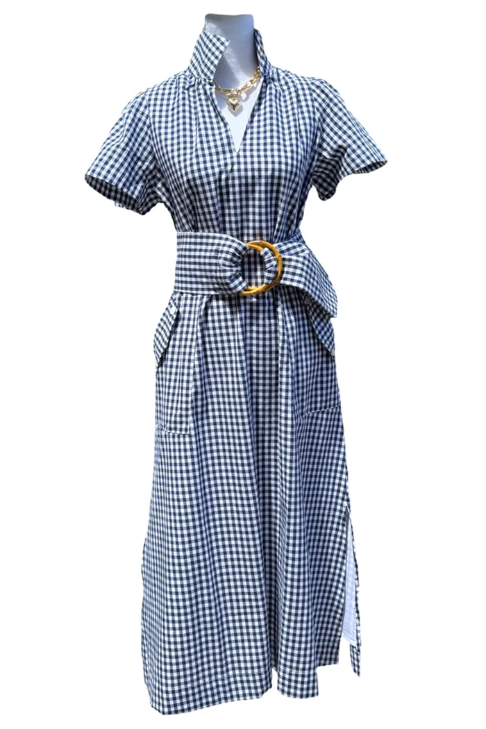 Casual Plaid Pocket Dress