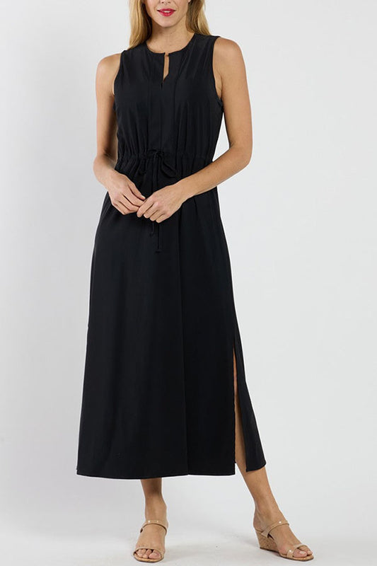 Slit Waist Belt Dress