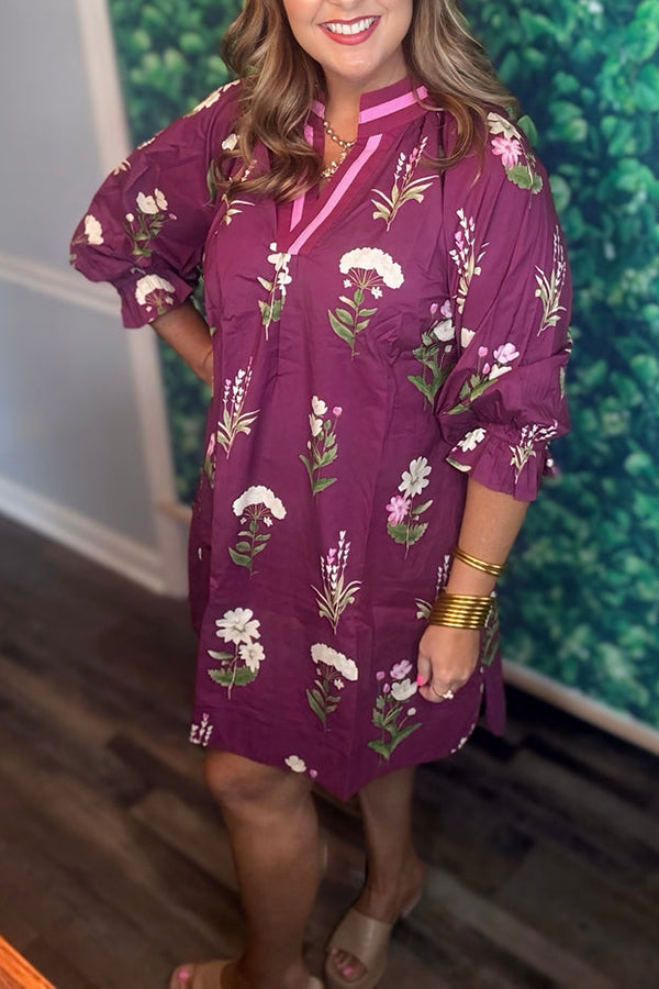 Casual Wildflower Pattern Dress