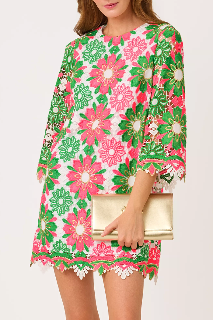 3/4 Sleeve Lace Floral Dress