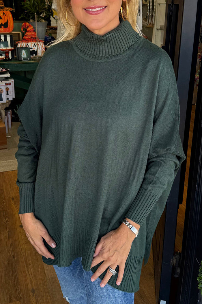 Casual Turtleneck Bat Sleeve Sweater