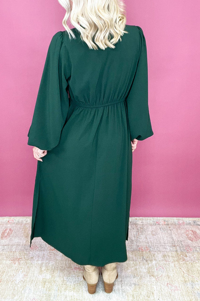 V-Neck Smocked Waist Maxi Dress