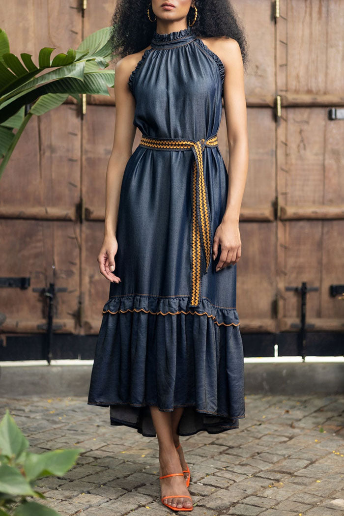 Casual Sleeveless Denim Dress