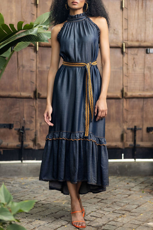 Casual Sleeveless Denim Dress