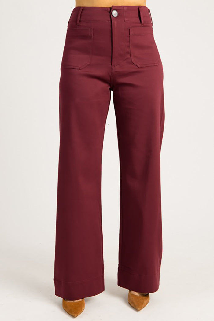 Patch Pocket Wide Leg Pants