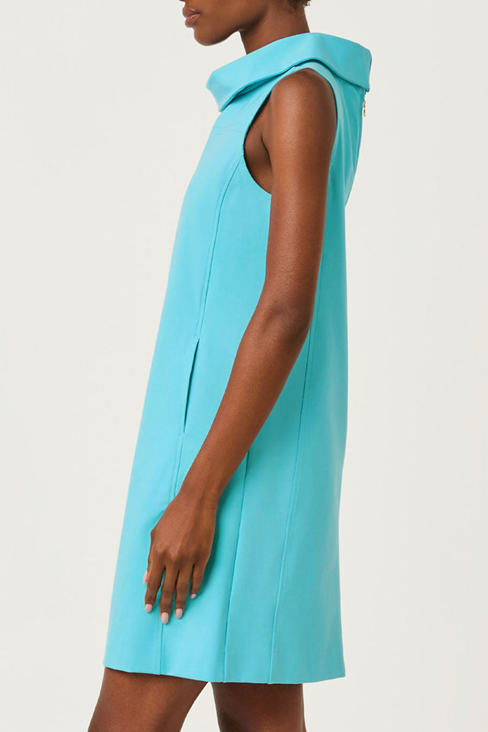 Sleeveless Cowl Neck Pocket Dress