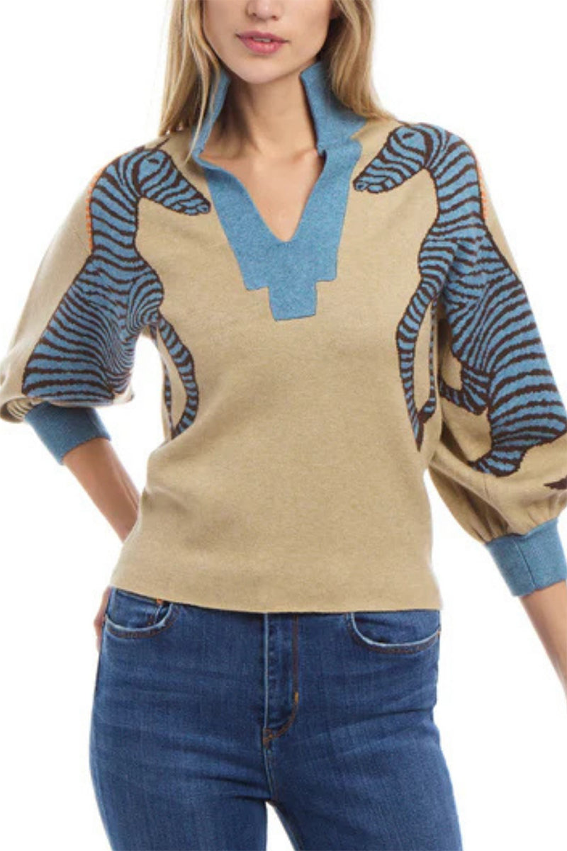 Zebra Jacquard Sweater