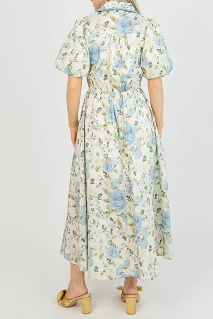 Floral Pocketed Tie-Waist Maxi Dress