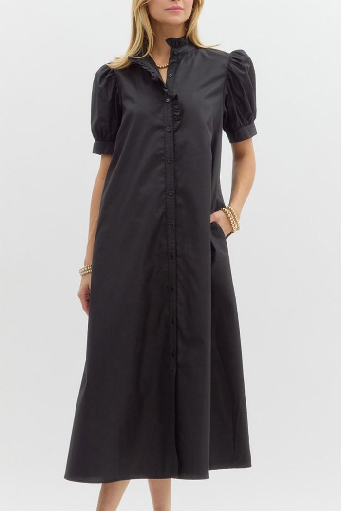 Ruffles Puff Sleeve Maxi Dress – hissyboutique