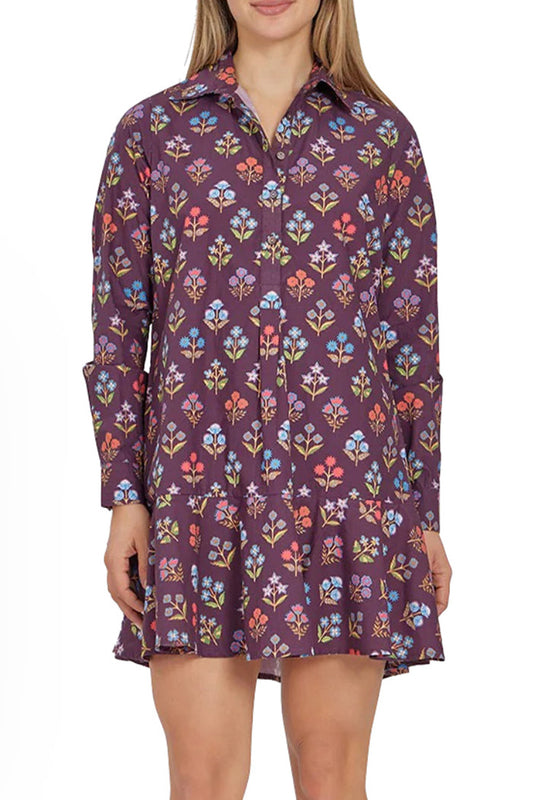 Floral Print Ruffle Hem Mini Dress