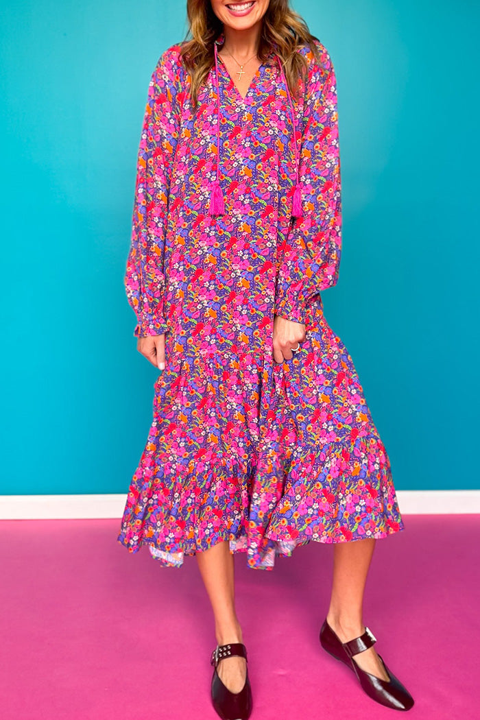 Ruffle Hem Floral Maxi Dress