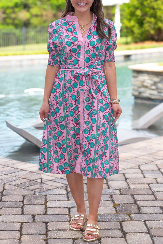 Casual Button Down Belt Dress