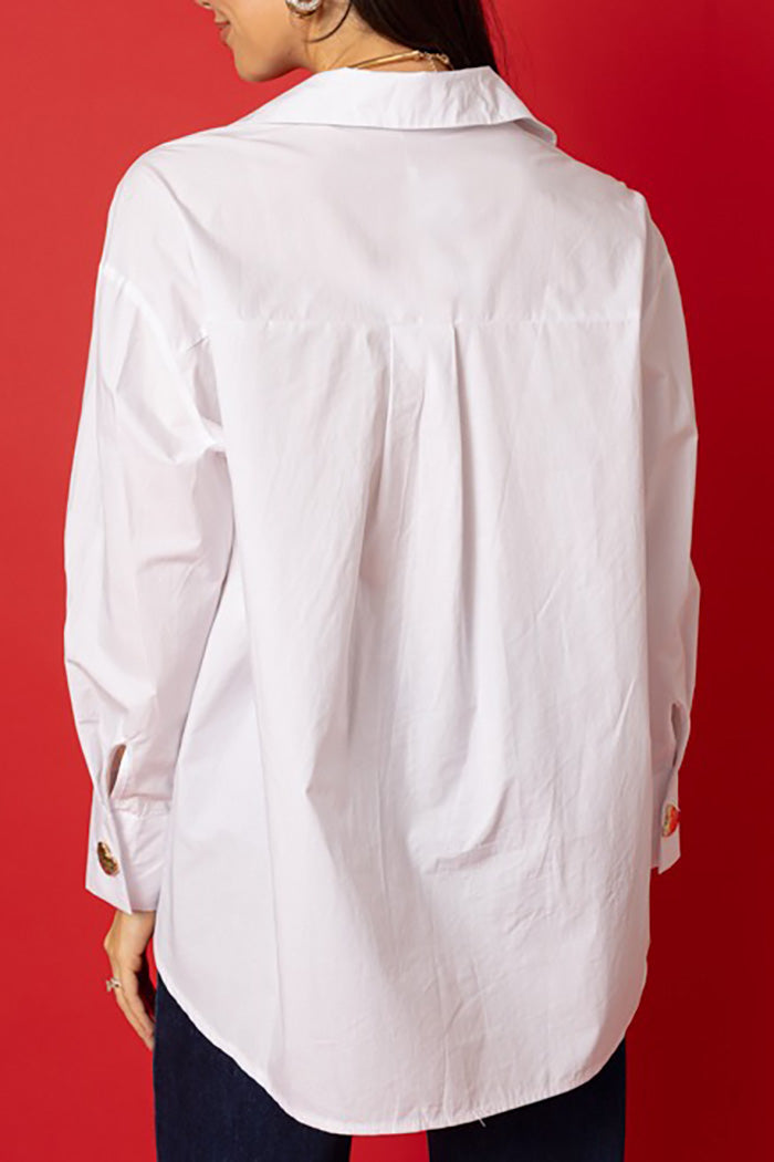 White Love Button-Down Shirt
