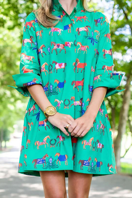High Horse Pocketed Shirt Dress