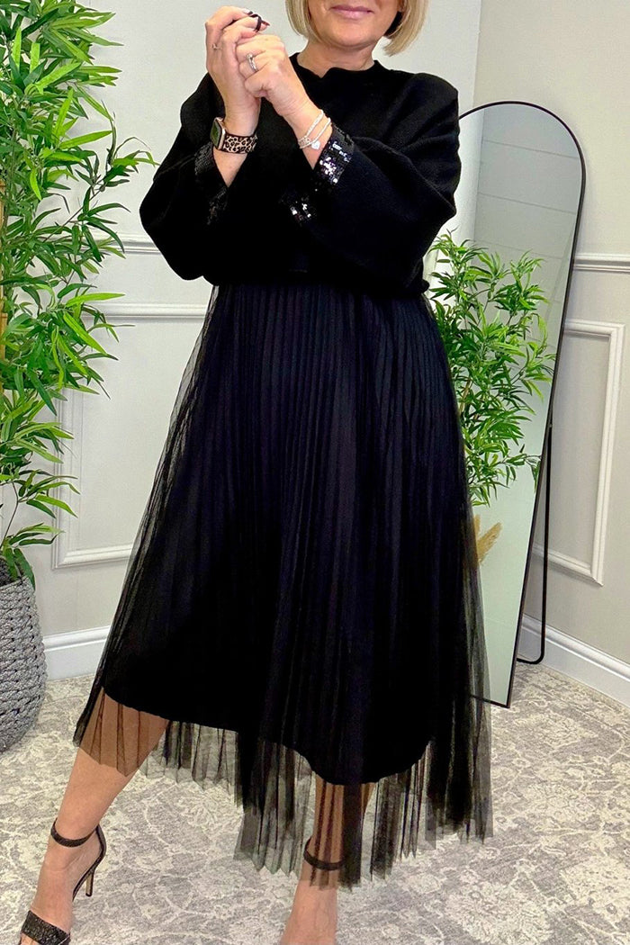 Knit Jumper & Pleated Tulle Dress Set