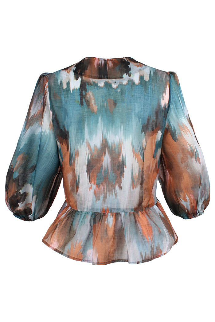 Bold Print Cotton Voile Blouse