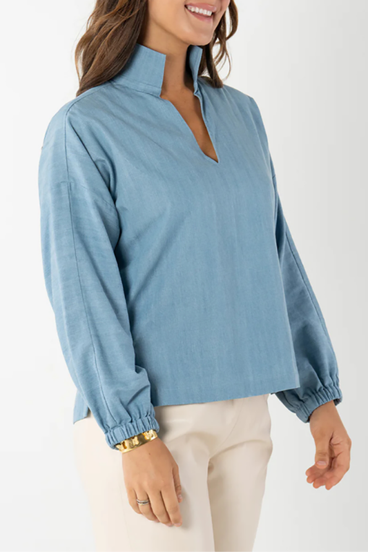 Long Sleeve Denim Top