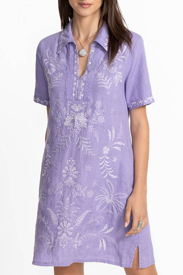 Casual Floral Embroidery Dress