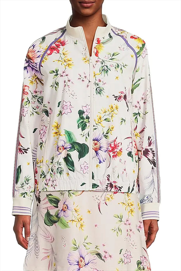 Casual Floral Zipper Jacket
