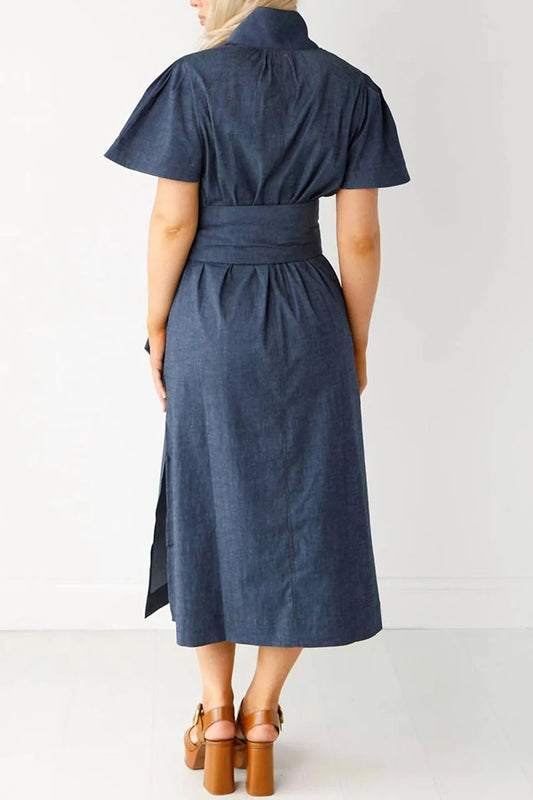 Stretch Denim Maxi Dress