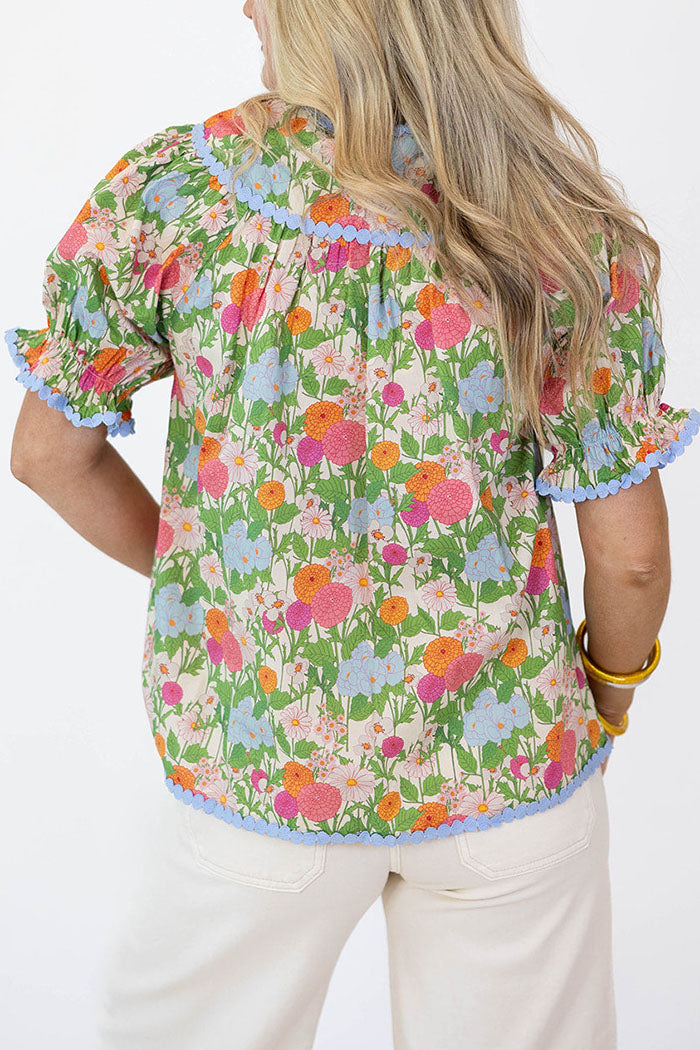 Flower Pullover Short Sleeve Top