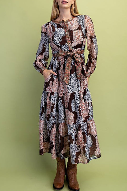 Causal Floral Belt Dress