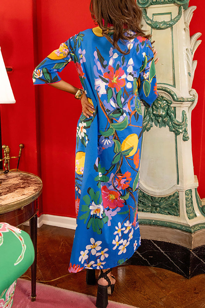 Floral Print Pocket Maxi Dress