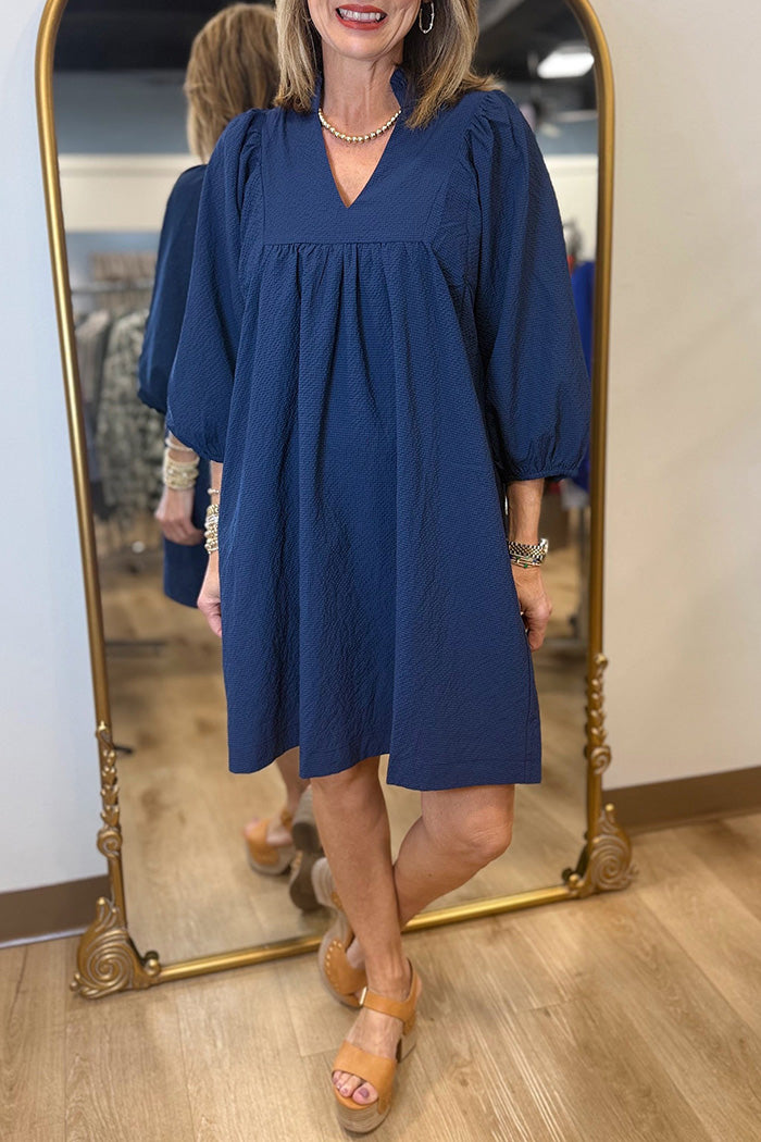 Textured High Neck Dress