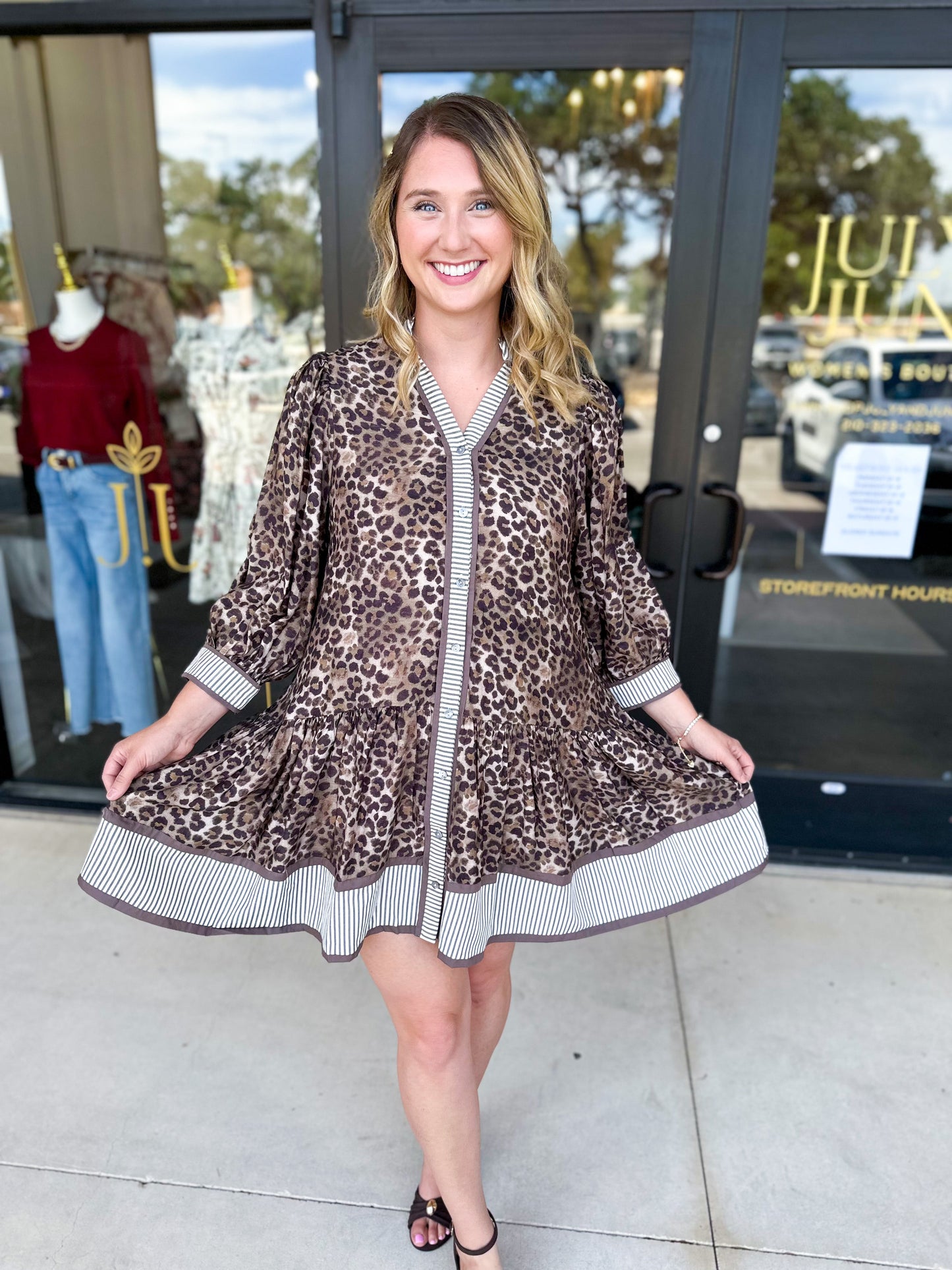 Leopard Button Down Dress