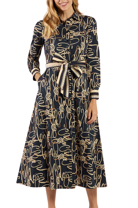 Bold Printed Belt Dress