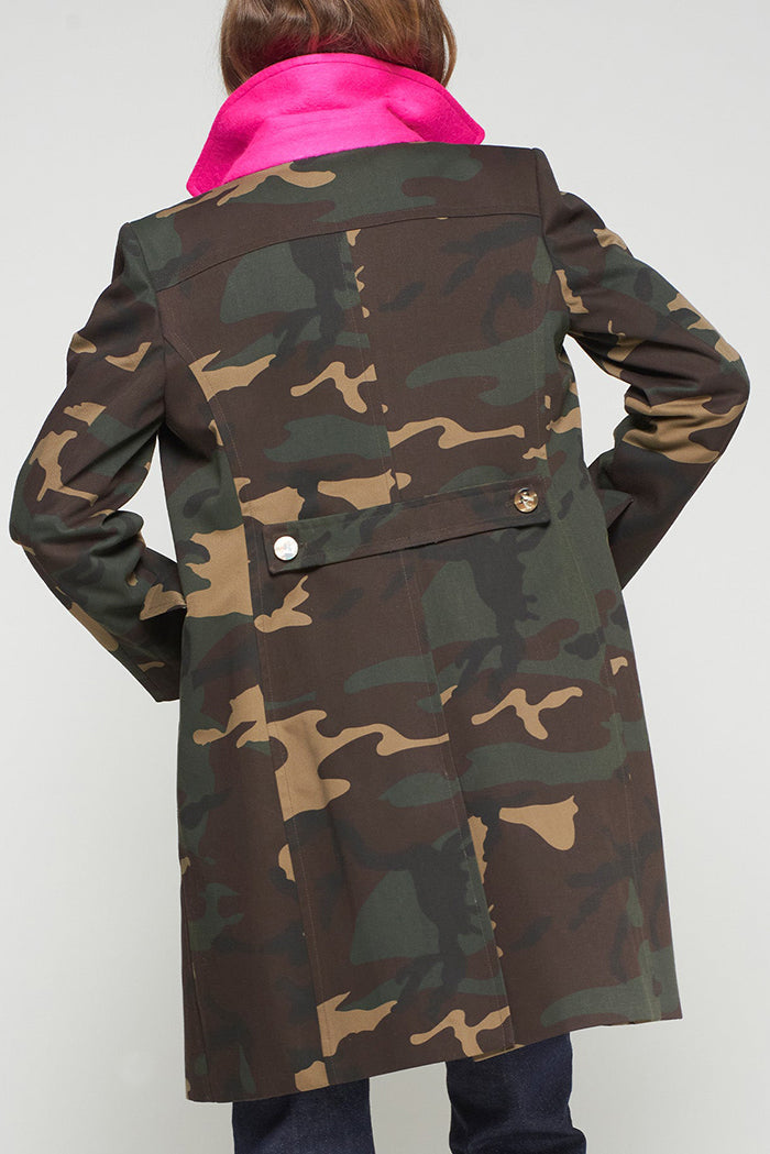 Casual Camo Trench Coat
