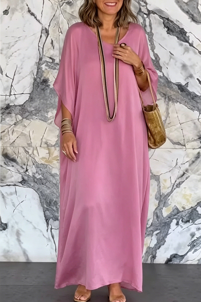 Batwing Sleeve Flowy Maxi Dress