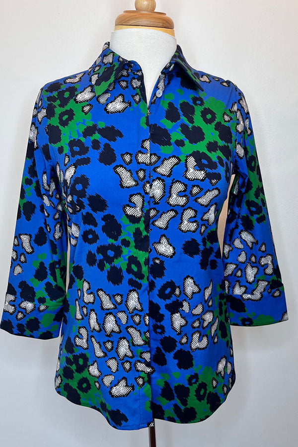 Casual Color Blocked Cuff Shirt