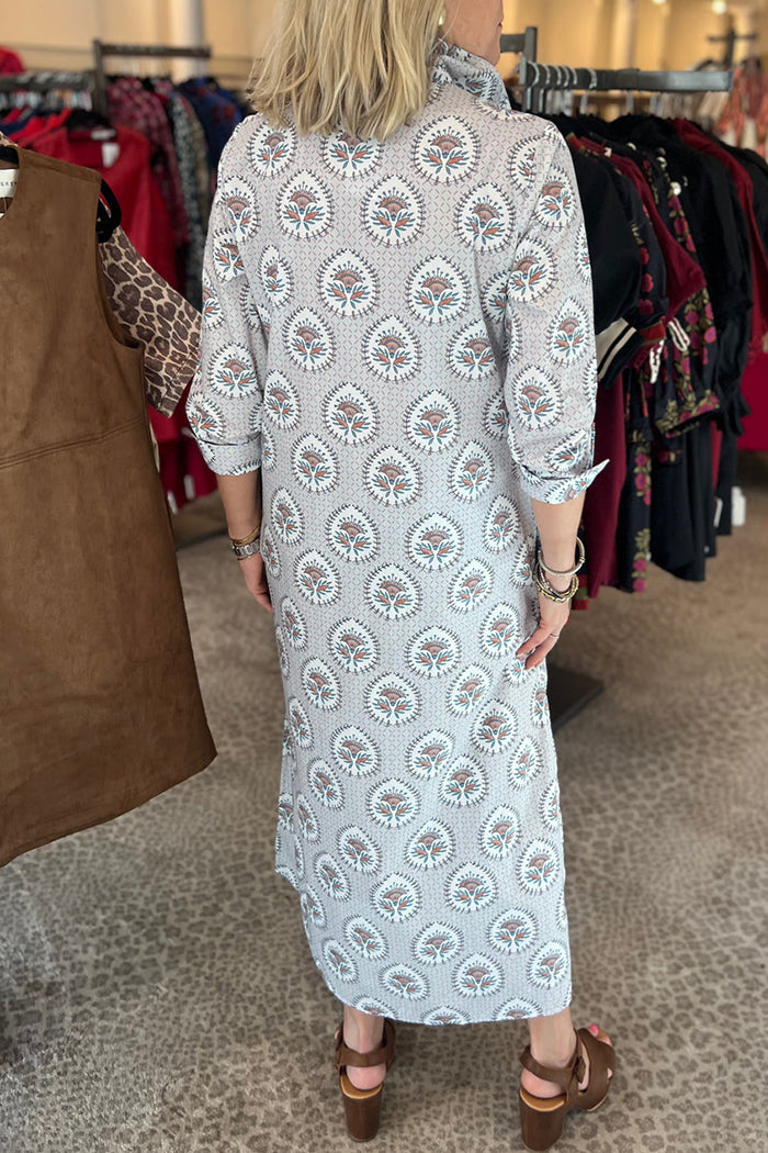 Casual Paisley Pattern Pocket Dress