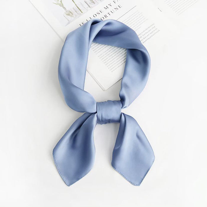 Elegant Solid Color Square Scarf With Scarf Ring