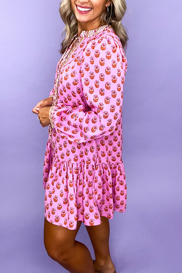 Ruffles Hem Pocket Floral Dress