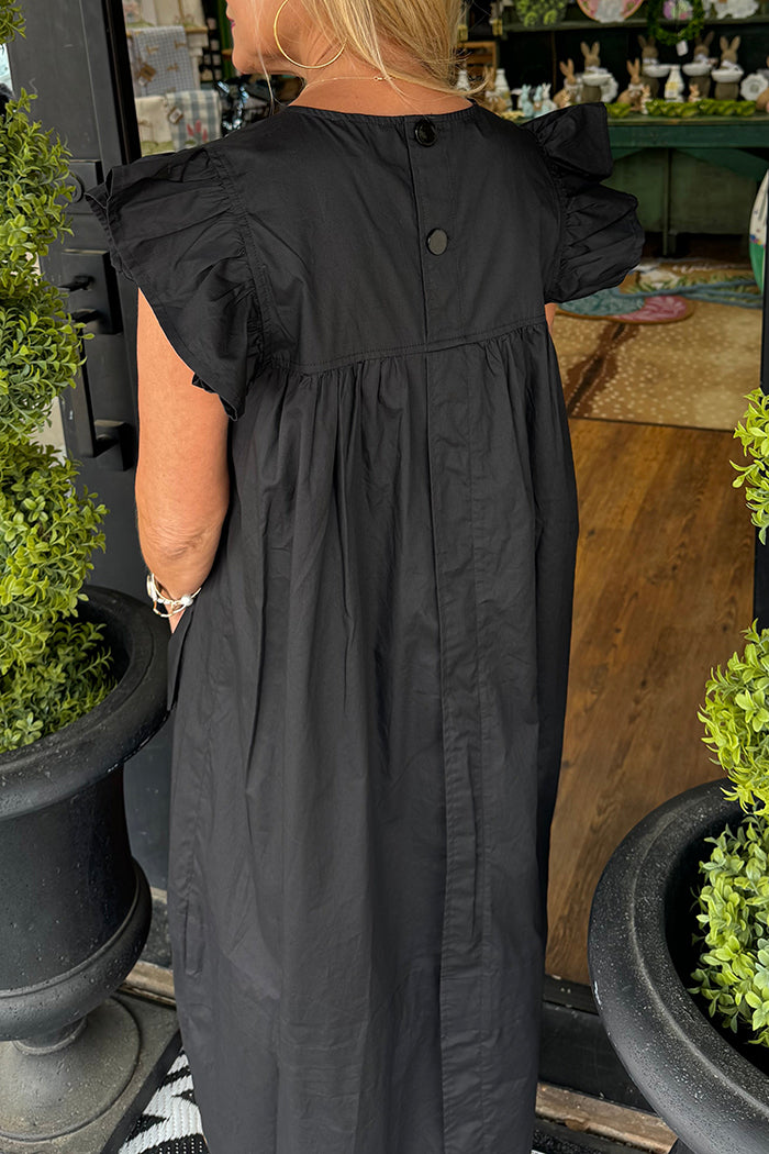 Flutter Sleeve Pocket Dress