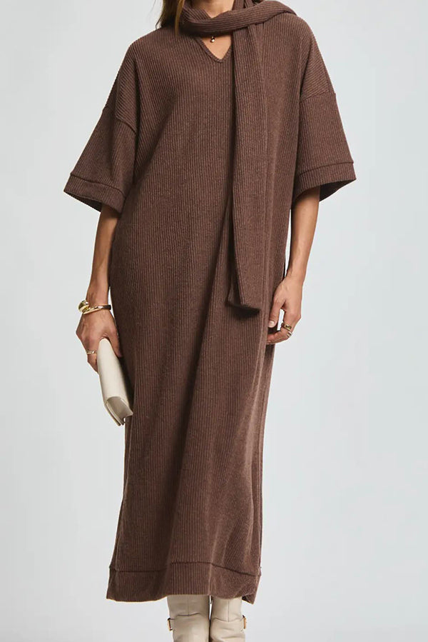Ribbed Tunic Maxi Dress