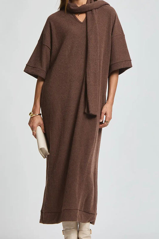 Ribbed Tunic Maxi Dress